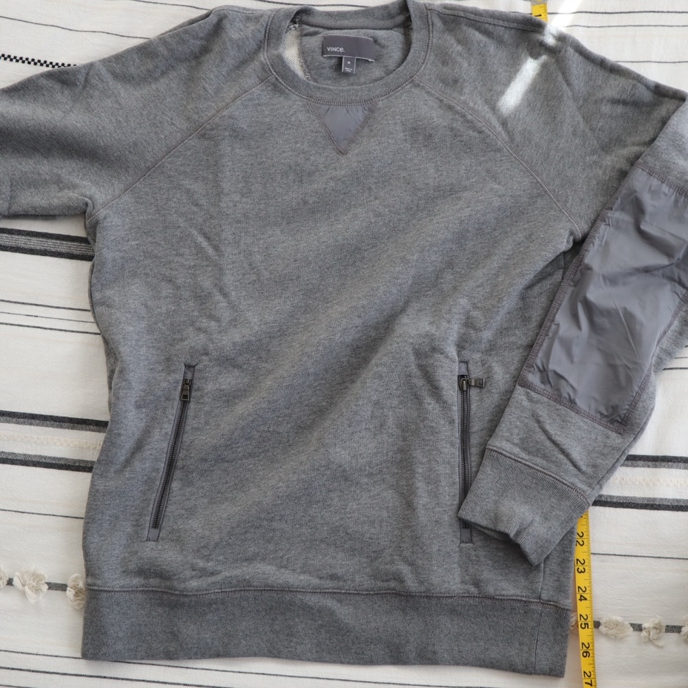 Vince, Sweatshirt with front zipper pockets, Color Grey, Men's Size Medium